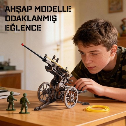 ROKR LQM01 Antiaircraft Gun 3D Wooden Puzzle - Thumbnail