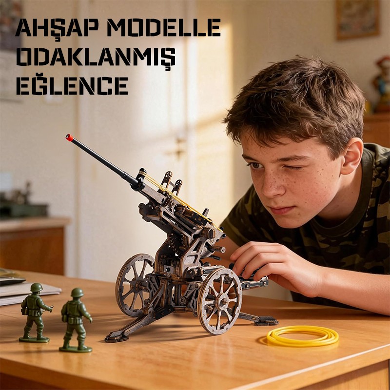 ROKR LQM01 Antiaircraft Gun 3D Wooden Puzzle