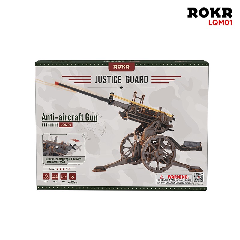 ROKR LQM01 Antiaircraft Gun 3D Wooden Puzzle
