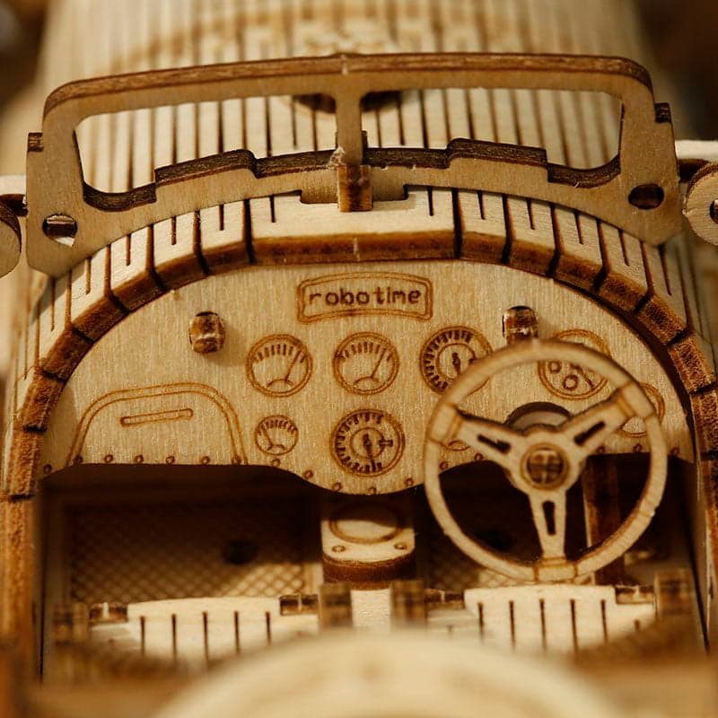 ROKR MC401 Formula1 Arabası (V8 Grand Prix Car) DIY Minyatür Maket Model Seti Ahşap 3D Wooden Puzzle 3D Model Kit Detaylı Dekoratif Hobi Seti Ahşap Maket