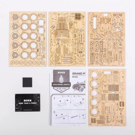ROKR MC401 Formula1 Arabası (V8 Grand Prix Car) DIY Minyatür Maket Model Seti Ahşap 3D Wooden Puzzle 3D Model Kit Detaylı Dekoratif Hobi Seti Ahşap Maket - Thumbnail