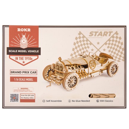 ROKR MC401 Formula1 Arabası (V8 Grand Prix Car) DIY Minyatür Maket Model Seti Ahşap 3D Wooden Puzzle 3D Model Kit Detaylı Dekoratif Hobi Seti Ahşap Maket - Thumbnail