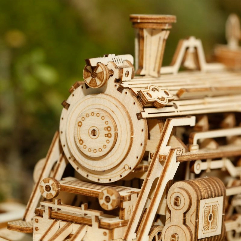 ROKR MC501 Lokomotif Tren (Prime Steam Express) DIY Minyatür Maket Model Seti Ahşap 3D Wooden Puzzle 3D Model Kit Detaylı Dekoratif Hobi Seti Ahşap Maket ROKR/MC501