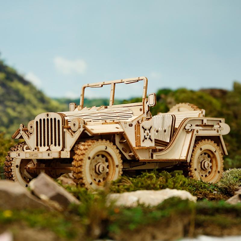 ROKR MC701 Army Field Car 3D Wooden Puzzle