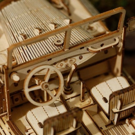 ROKR MC701 Asker Ordu Arabası (Army Field Car) DIY Minyatür Maket Model Seti Ahşap 3D Wooden Puzzle 3D Model Kit Detaylı Dekoratif Hobi Seti Ahşap Maket - Thumbnail