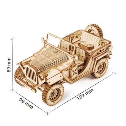 ROKR MC701 Asker Ordu Arabası (Army Field Car) DIY Minyatür Maket Model Seti Ahşap 3D Wooden Puzzle 3D Model Kit Detaylı Dekoratif Hobi Seti Ahşap Maket - Thumbnail