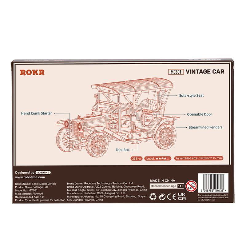 ROKR MC801 Vintage Car 3D Wooden Puzzle