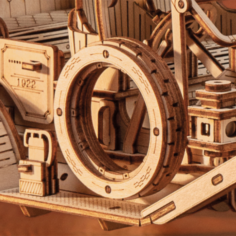 ROKR MC801 Klasik Araba (Vintage Car) DIY Minyatür Maket Model Seti Ahşap 3D Wooden Puzzle 3D Model Kit Detaylı Dekoratif Hobi Seti Ahşap Maket