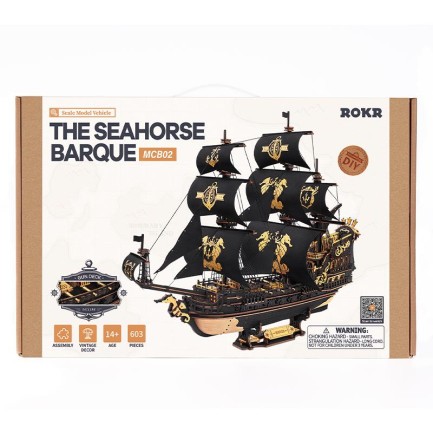 ROKR MCB02 The Seahorse Barque 3D Wooden Puzzle - Thumbnail
