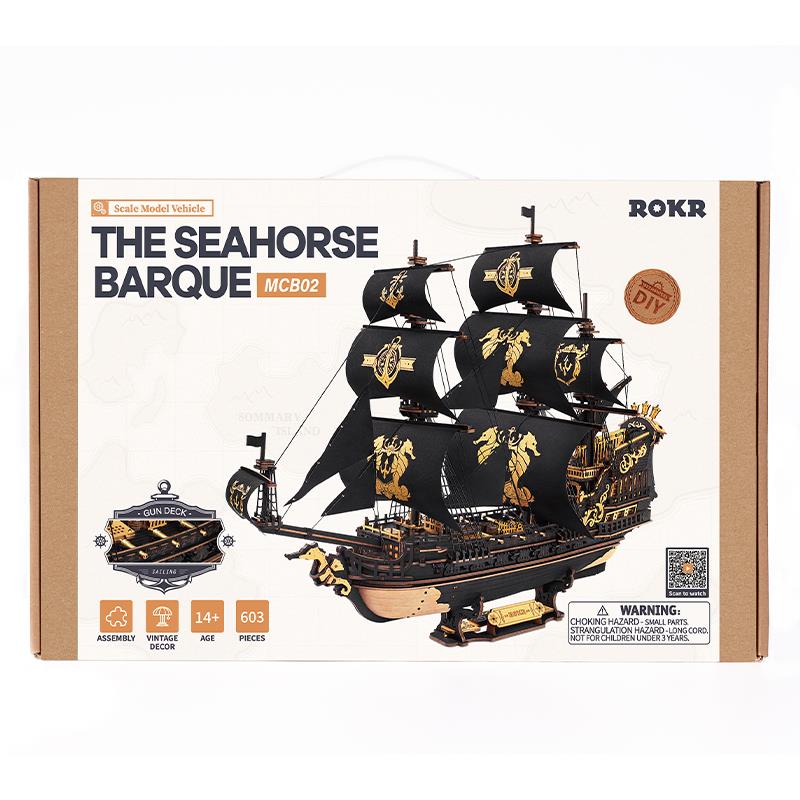 ROKR MCB02 The Seahorse Barque 3D Wooden Puzzle