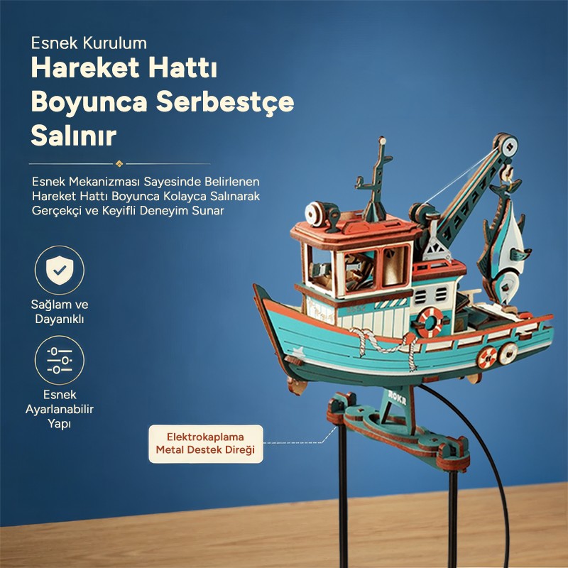 ROKR MCD08 Lucky Trawler 3D Wooden Puzzle