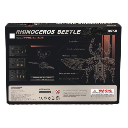 ROKR MI01 Rhinoceros Beetle DIY Mechanical 3D Puzzle - Thumbnail