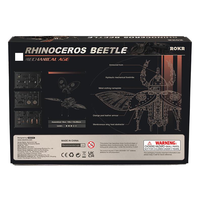 ROKR MI01 Rhinoceros Beetle DIY Mechanical 3D Puzzle
