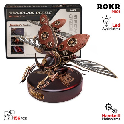 ROKR - ROKR MI01 Rhinoceros Beetle DIY Mechanical 3D Puzzle