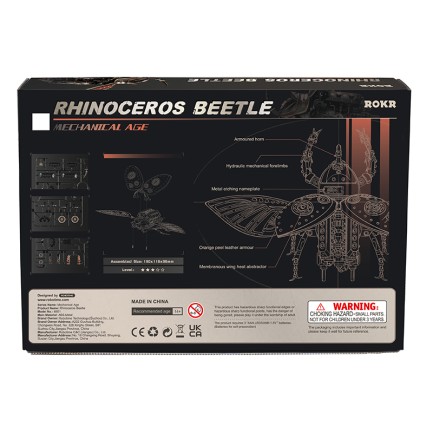 ROKR MI01 Rhinoceros Beetle DIY Mechanical 3D Puzzle - Thumbnail