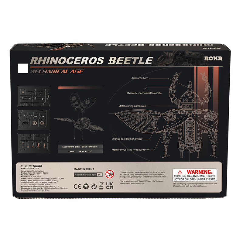 ROKR MI01 Rhinoceros Beetle DIY Mechanical 3D Puzzle