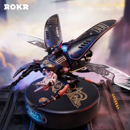ROKR MI03 Stag Beetle DIY Mechanical 3D Puzzle Maket Model Seti 3D Model Kit Detaylı Dekoratif Hobi Seti Hareketli ve Işıklı - Thumbnail