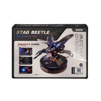 ROKR MI03 Stag Beetle DIY Mechanical 3D Puzzle Maket Model Seti 3D Model Kit Detaylı Dekoratif Hobi Seti Hareketli ve Işıklı - Thumbnail