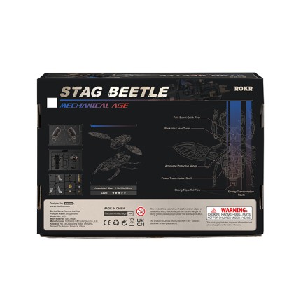 ROKR MI03 Stag Beetle DIY Mechanical 3D Puzzle Maket Model Seti 3D Model Kit Detaylı Dekoratif Hobi Seti Hareketli ve Işıklı - Thumbnail