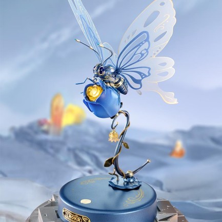 ROKR MI05B Butterfly Blue DIY Mechanical 3D Puzzle - Thumbnail