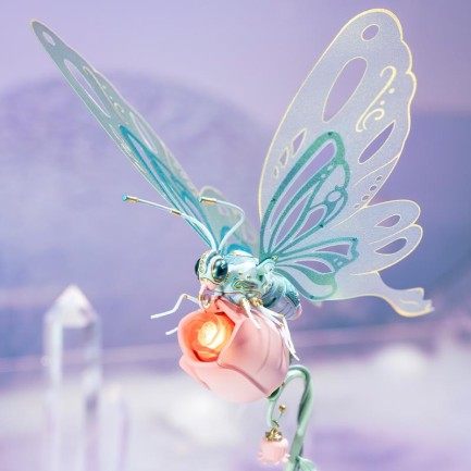 ROKR MI05P Butterfly Pink DIY Mechanical 3D Puzzle - Thumbnail