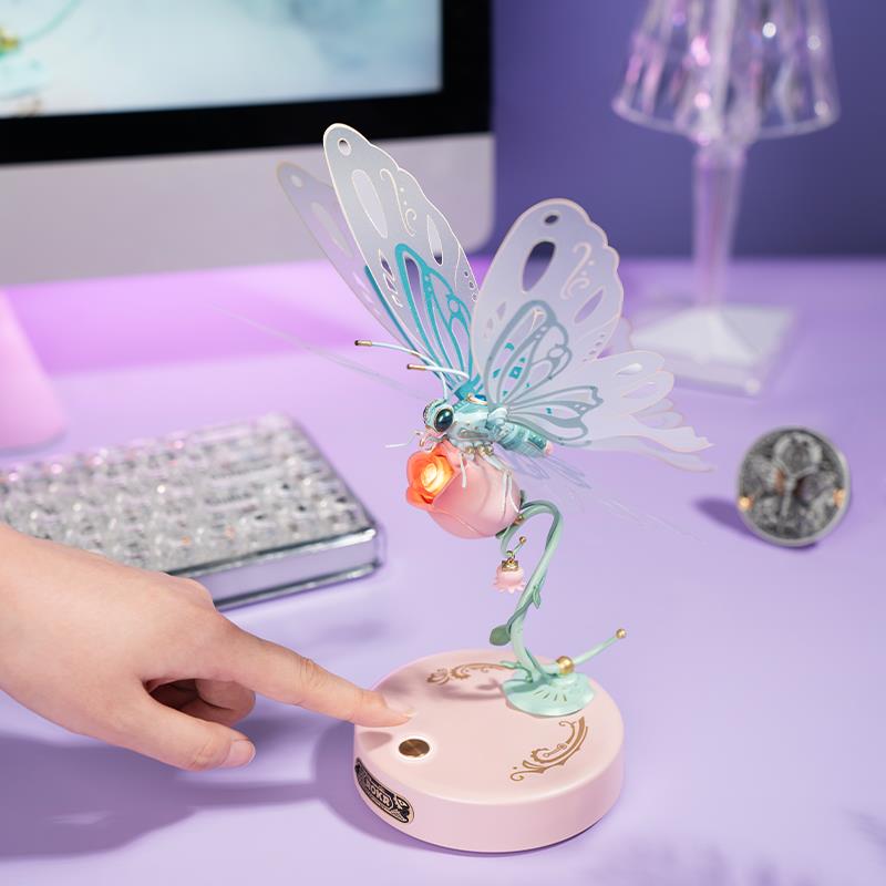 ROKR MI05P Butterfly Pink DIY Mechanical 3D Puzzle