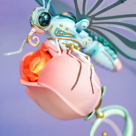 ROKR MI05P Butterfly Pink DIY Mechanical 3D Puzzle - Thumbnail