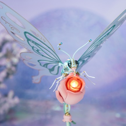 ROKR MI05P Butterfly Pink DIY Mechanical 3D Puzzle - Thumbnail