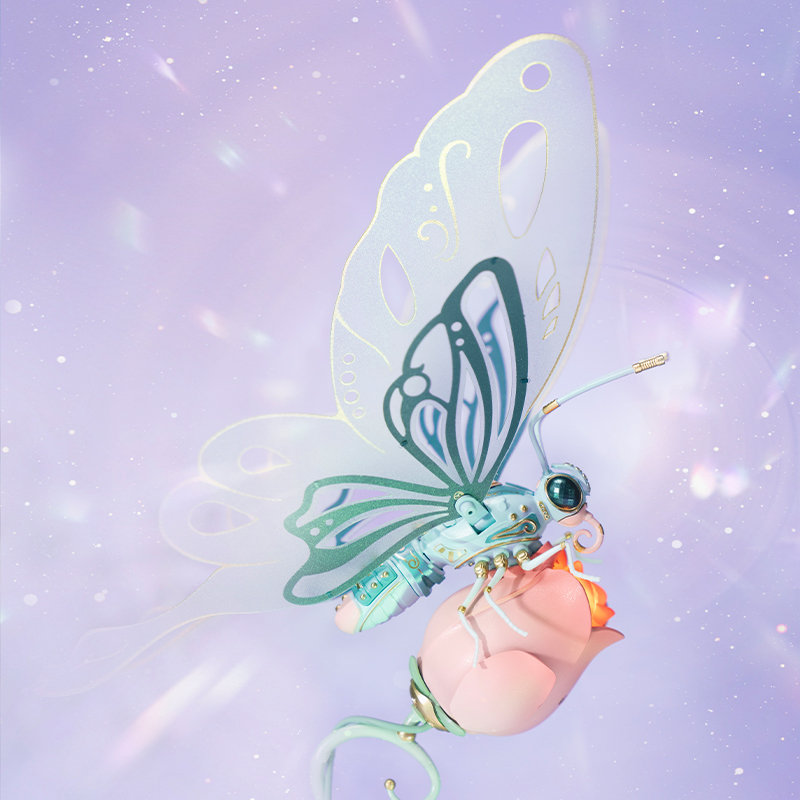 ROKR MI05P Butterfly Pink DIY Mechanical 3D Puzzle