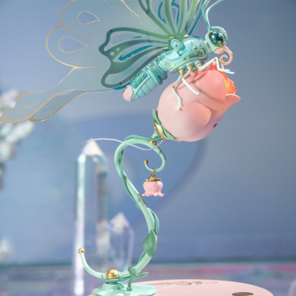 ROKR MI05P Butterfly Pink DIY Mechanical 3D Puzzle - Thumbnail