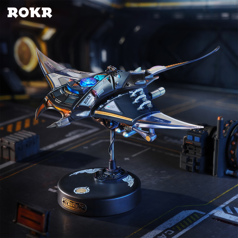 ROKR MI06 Manta Ray DIY Mechanical 3D Puzzle Maket Model Seti 3D Model Kit Detaylı Dekoratif Hobi Seti Hareketli ve Işıklı