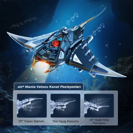 ROKR MI06 Manta Ray DIY Mechanical 3D Puzzle Maket Model Seti 3D Model Kit Detaylı Dekoratif Hobi Seti Hareketli ve Işıklı - Thumbnail