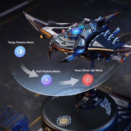ROKR MI06 Manta Ray DIY Mechanical 3D Puzzle Maket Model Seti 3D Model Kit Detaylı Dekoratif Hobi Seti Hareketli ve Işıklı - Thumbnail