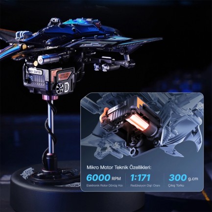 ROKR MI06 Manta Ray DIY Mechanical 3D Puzzle Maket Model Seti 3D Model Kit Detaylı Dekoratif Hobi Seti Hareketli ve Işıklı - Thumbnail