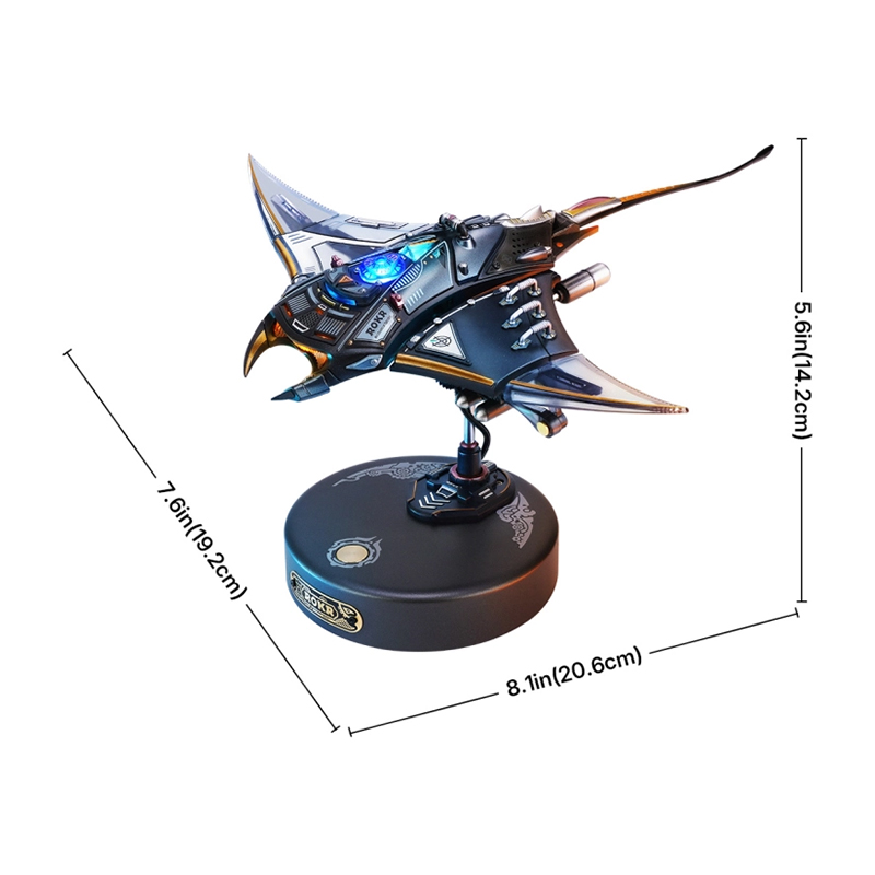 ROKR MI06 Manta Ray DIY Mechanical 3D Puzzle Maket Model Seti 3D Model Kit Detaylı Dekoratif Hobi Seti Hareketli ve Işıklı
