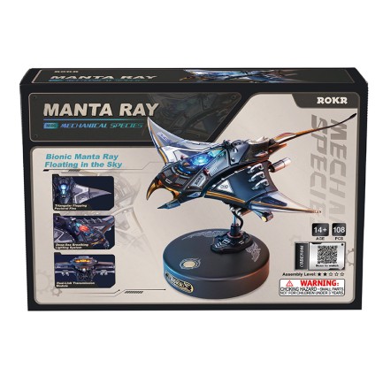 ROKR MI06 Manta Ray DIY Mechanical 3D Puzzle Maket Model Seti 3D Model Kit Detaylı Dekoratif Hobi Seti Hareketli ve Işıklı - Thumbnail