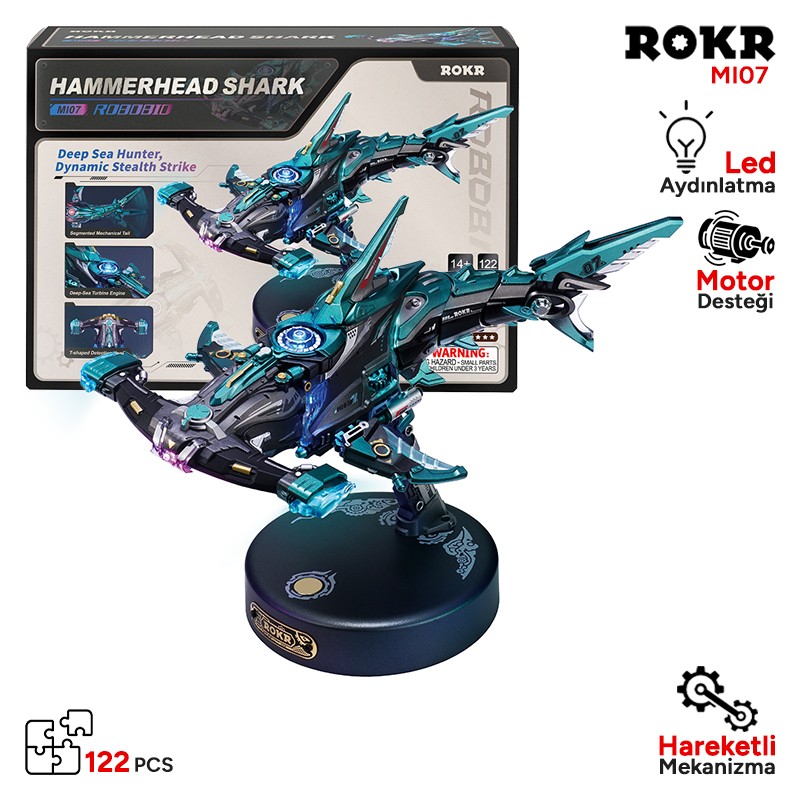 ROKR MI07 Hammerhead Shark 3D Wooden Puzzle