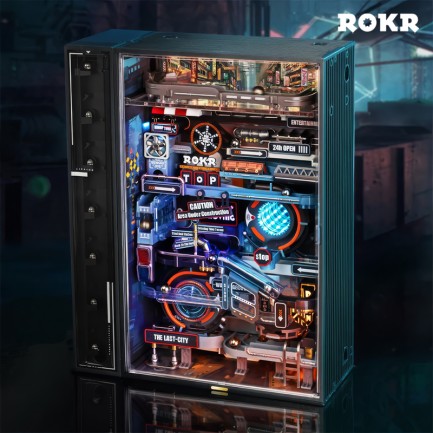 ROKR MR01S The Last City Marble Run DIY Mechanical 3D Puzzle Maket Model Seti 3D Model Kit Detaylı Dekoratif Hobi Seti Hareketli ve Işıklı - Thumbnail