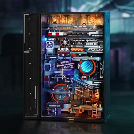 ROKR MR01S The Last City Marble Run DIY Mechanical 3D Puzzle Maket Model Seti 3D Model Kit Detaylı Dekoratif Hobi Seti Hareketli ve Işıklı - Thumbnail