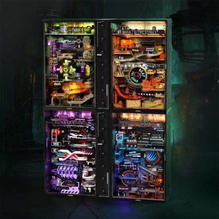 ROKR MR01S The Last City Marble Run DIY Mechanical 3D Puzzle Maket Model Seti 3D Model Kit Detaylı Dekoratif Hobi Seti Hareketli ve Işıklı - Thumbnail
