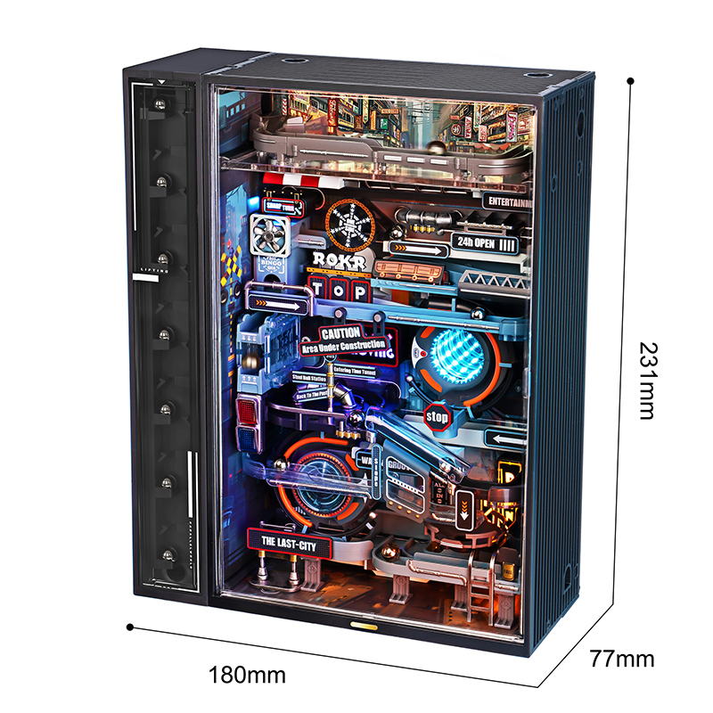 ROKR MR01S The Last City Marble Run DIY Mechanical 3D Puzzle Maket Model Seti 3D Model Kit Detaylı Dekoratif Hobi Seti Hareketli ve Işıklı