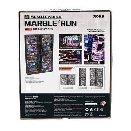 ROKR MR02S The Future City Marble Run DIY Mechanical 3D Puzzle Maket Model Seti 3D Model Kit Detaylı Dekoratif Hobi Seti Hareketli ve Işıklı - Thumbnail