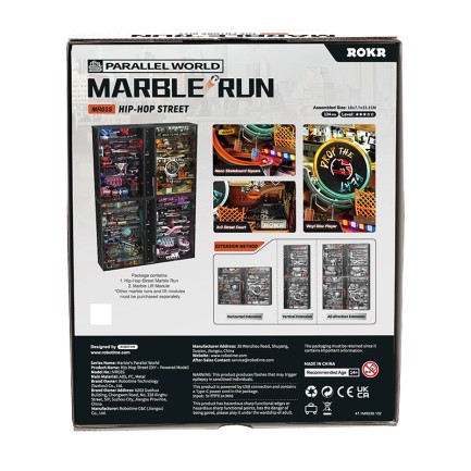 ROKR MR03S Hip-Hop Street Marble Run DIY Mechanical 3D Puzzle Maket Model Seti 3D Model Kit Detaylı Dekoratif Hobi Seti Hareketli ve Işıklı - Thumbnail