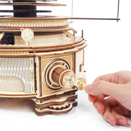 ROKR ST001 Mechanical Orrery DIY Mechanical 3D Puzzle Maket Model Seti 3D Model Kit Ahşap Maket Dekoratif Hobi Seti Hareketli - Thumbnail