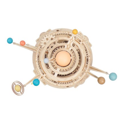 ROKR ST001 Mechanical Orrery DIY Mechanical 3D Puzzle Maket Model Seti 3D Model Kit Ahşap Maket Dekoratif Hobi Seti Hareketli - Thumbnail