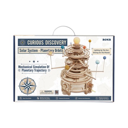 ROKR ST001 Mechanical Orrery DIY Mechanical 3D Puzzle Maket Model Seti 3D Model Kit Ahşap Maket Dekoratif Hobi Seti Hareketli - Thumbnail