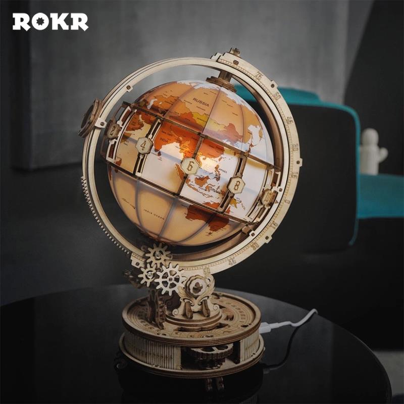 ROKR ST003 Luminous Globe Mechanical 3D Wooden Puzzle