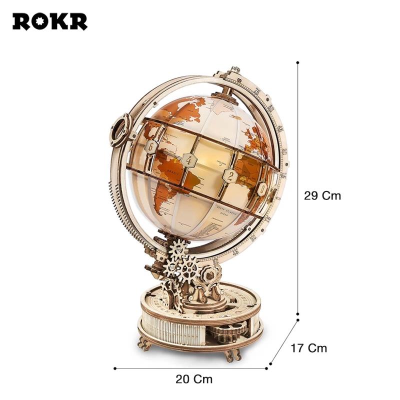 ROKR ST003 Luminous Globe Mechanical 3D Wooden Puzzle
