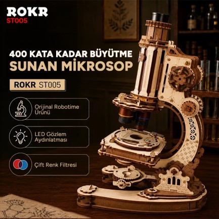 ROKR ST005 Microscope 3D Wooden Puzzle - Thumbnail