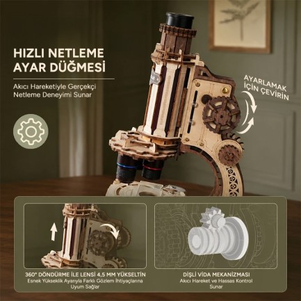 ROKR ST005 Microscope 3D Wooden Puzzle - Thumbnail